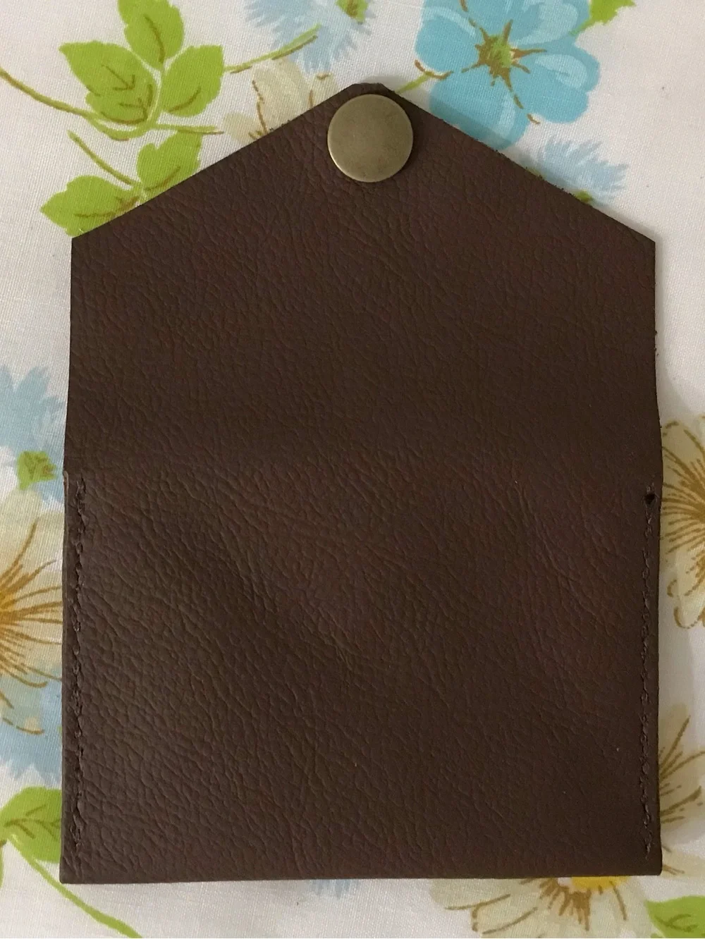 Classic Brown Genuine Leather Card Wallet - Minimalist Women's Wallet Accessory